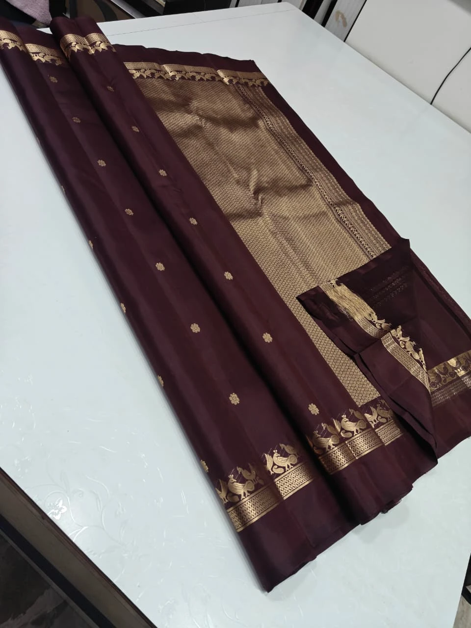 Deep Wine Maroon Kanjivaram  Silk Saree